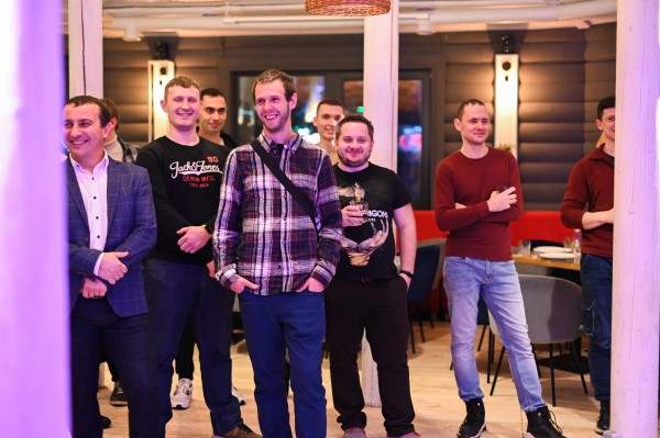 Corporate meeting of the company's Droid-technologies employees. Celebration.