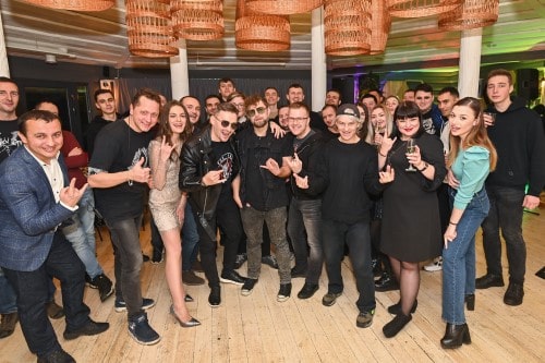 Corporate meeting of the company's Droid-technologies employees. Celebration.